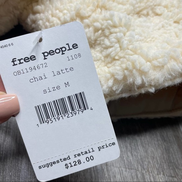 We The Free People Cream Teddy Swing Jacket NEW Size Medium - Picture 2 of 9